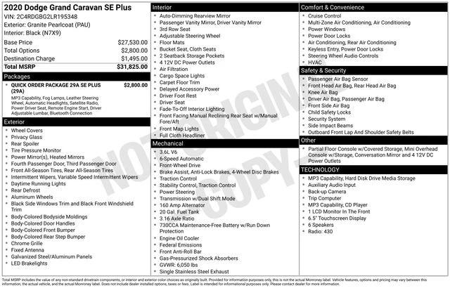 dodge grand caravan 2020 2C4RDGBG2LR195348 image dodge grand caravan 2020 2C4RDGBG2LR195348 image